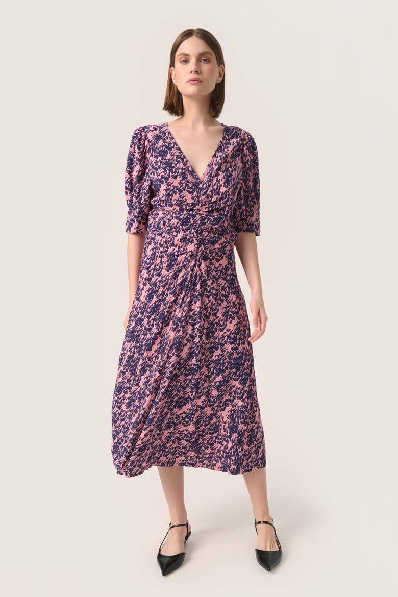 SLSylvia V-neck Short Sleeve Midi Dress