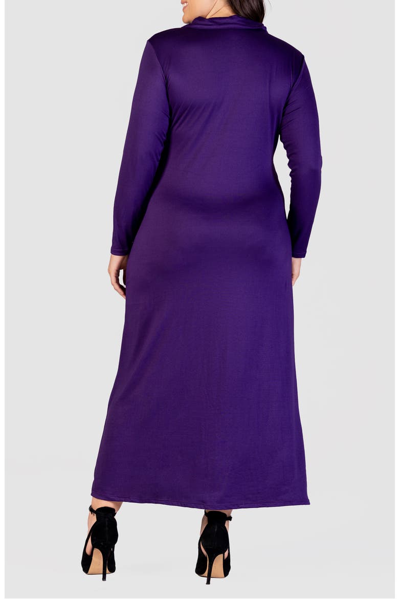 Collared Long Sleeve Wrap Front Maxi Dress