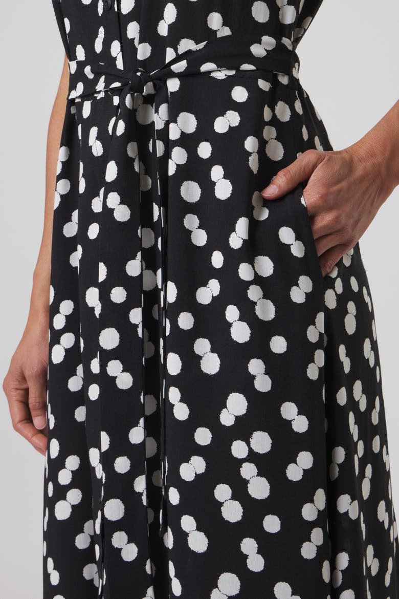 Sloane Dot Print Belted Shirt Dress