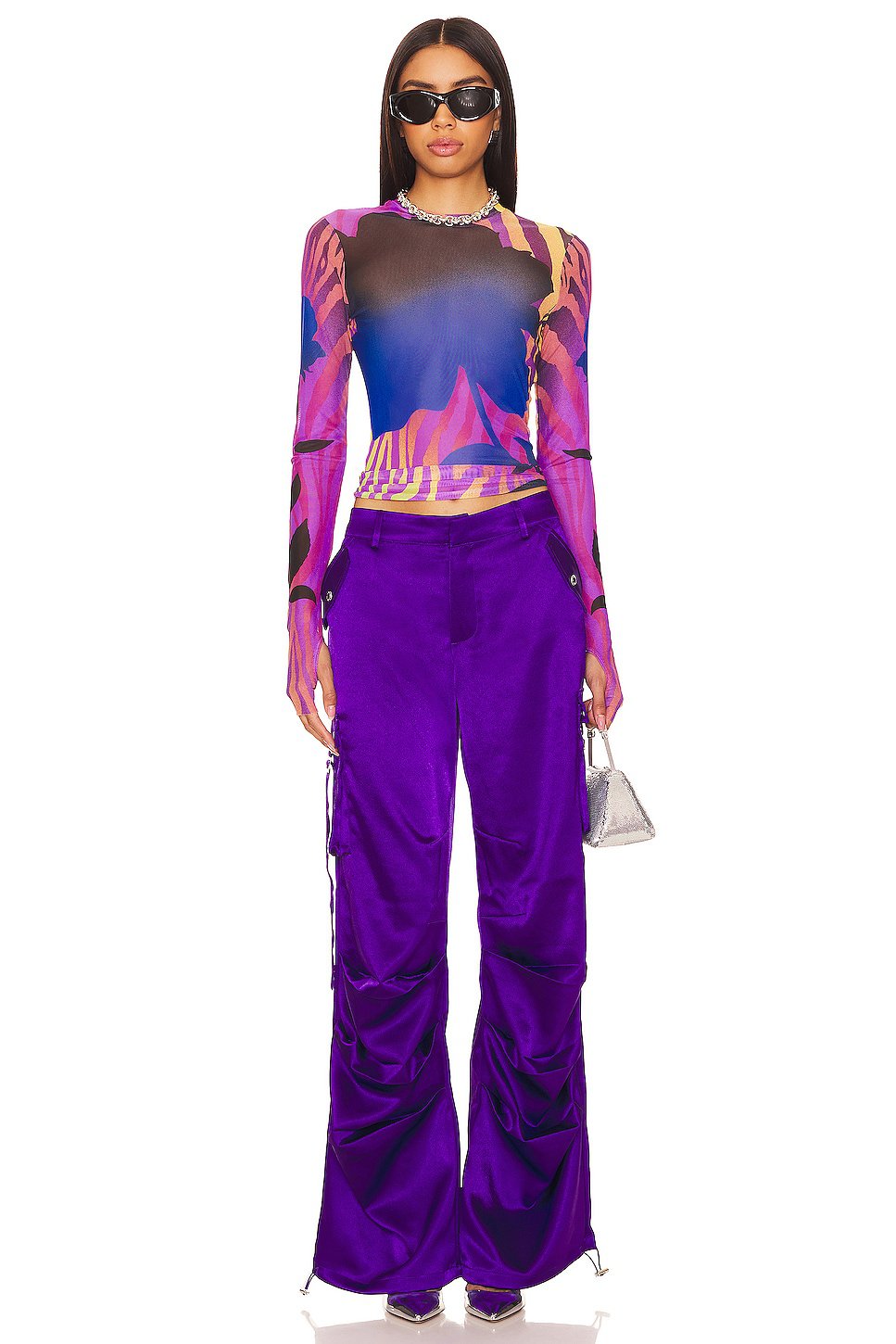 AFRM Kaylee Top in Zebra Rose - Image 4