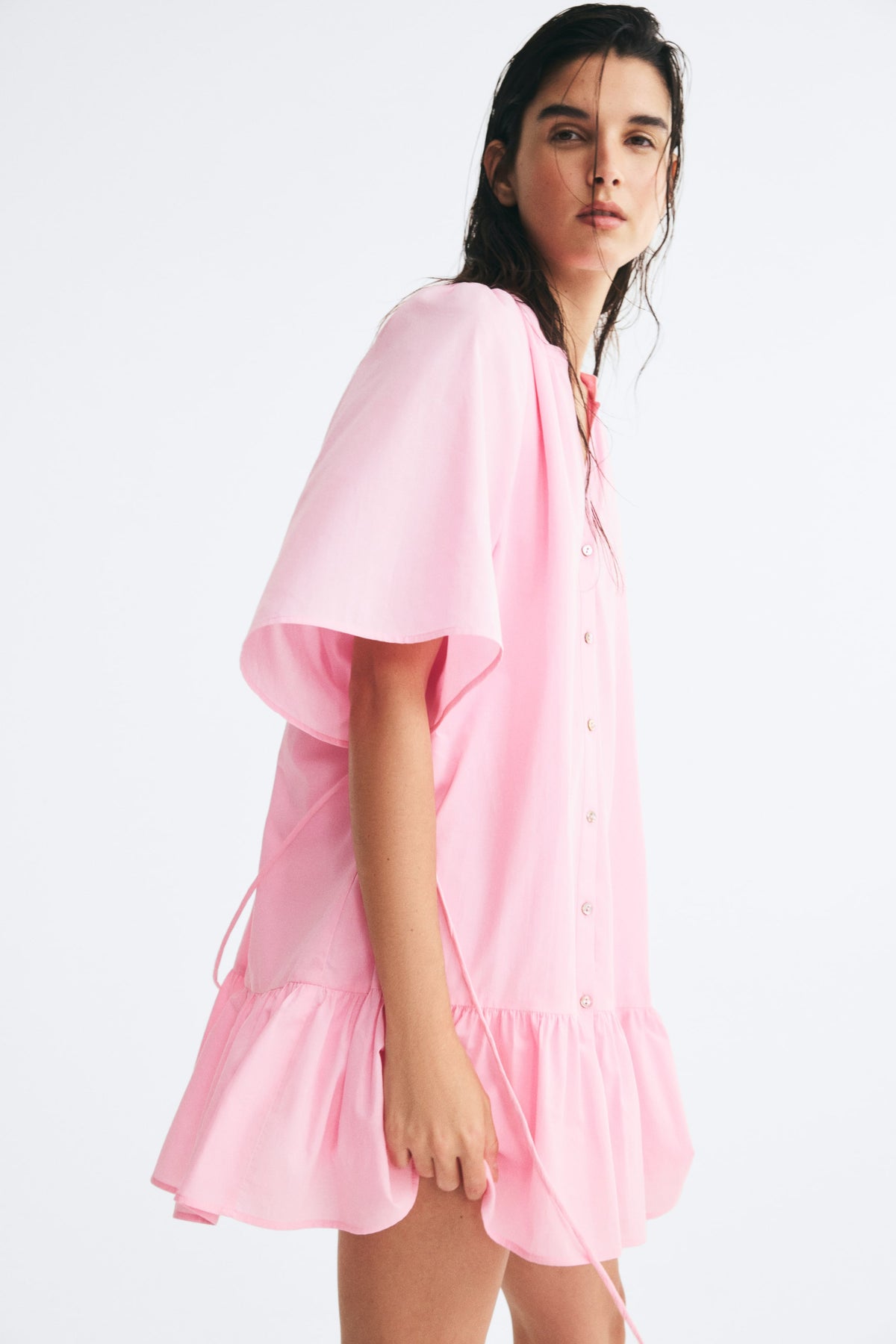Tie-Belt Shirt Dress