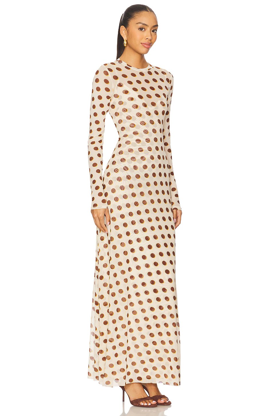 AFRM Paola Dress in Gold Halo Dot - Image 2