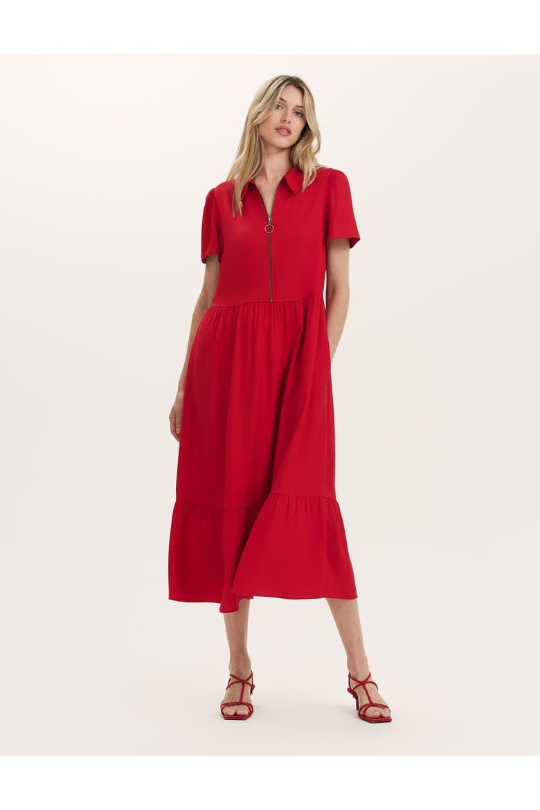 Orion Zip Front Midi Shirt Dress