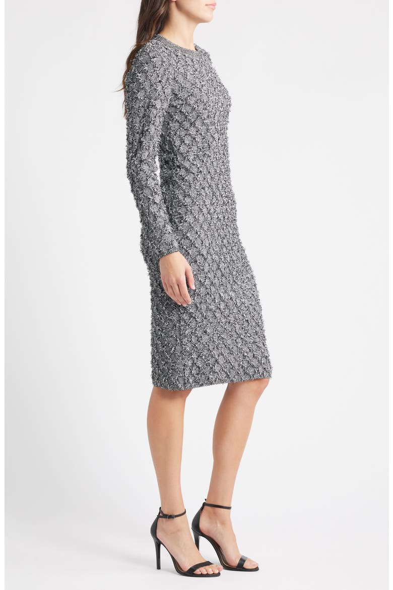 Apollo Fringe Long Sleeve Sweater Dress