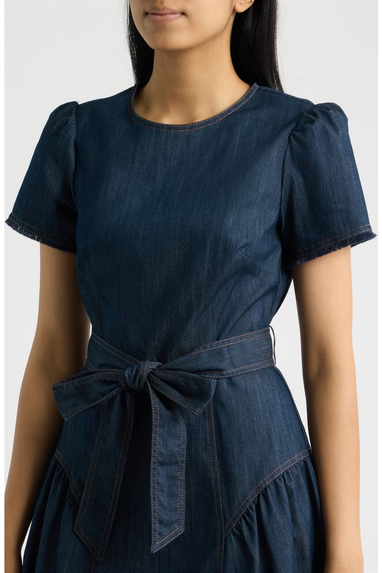 Fit & Flare Denim Midi Dress