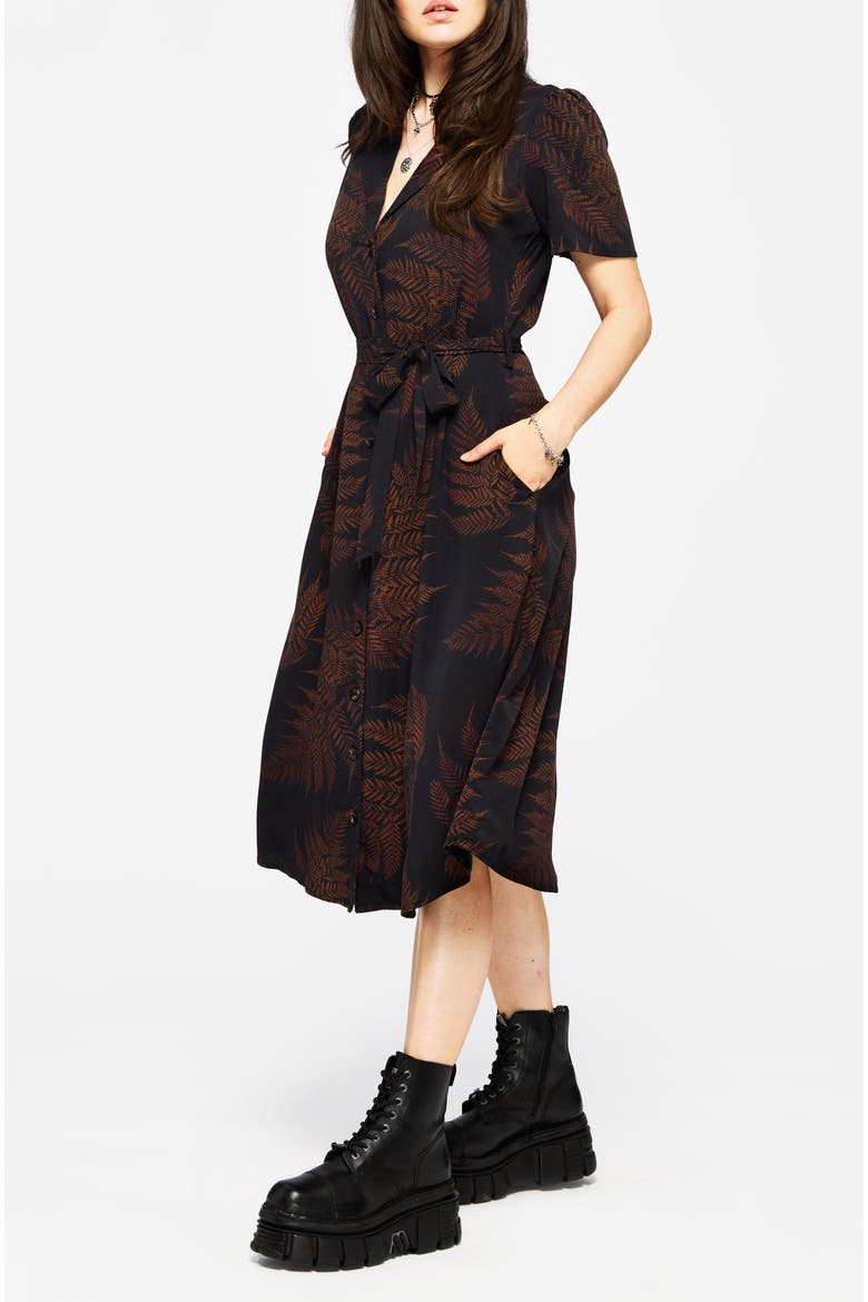 Ruin Fern Printed Midi Dress