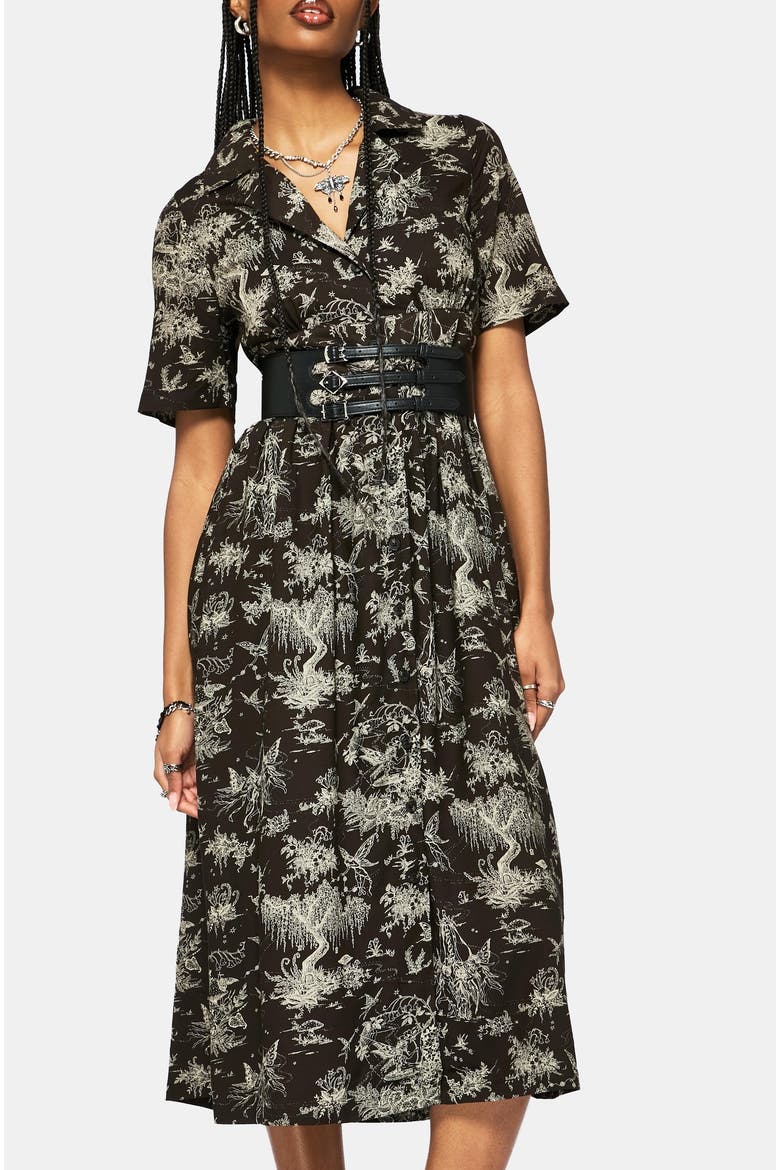 Zorya Winter Maypole Midi Shirt Dress