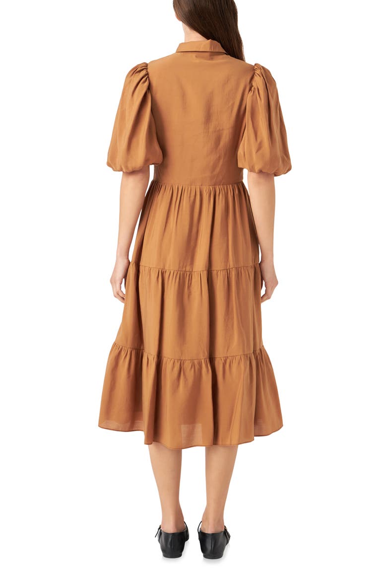 Tiered Midi Shirtdress