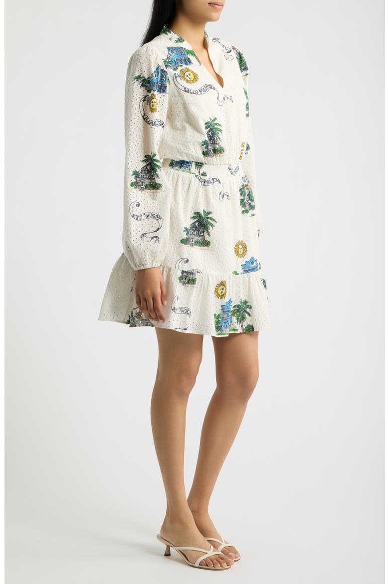 Axton Eyelet Long Sleeve Minidress