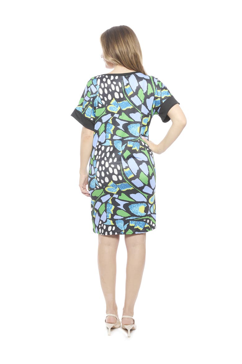 Womens Butterfly Short Sleeve Knee Length T-Shirt Dress