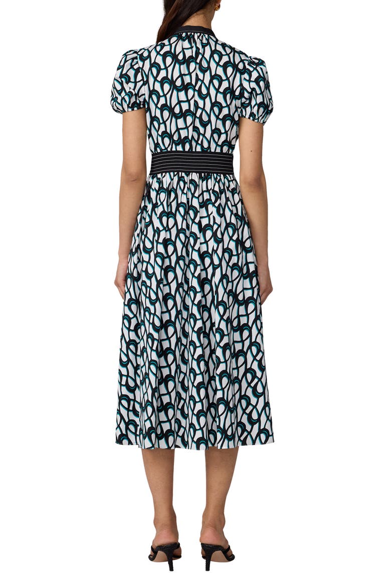 Erica Puff Sleeve Stretch Cotton Midi Dress