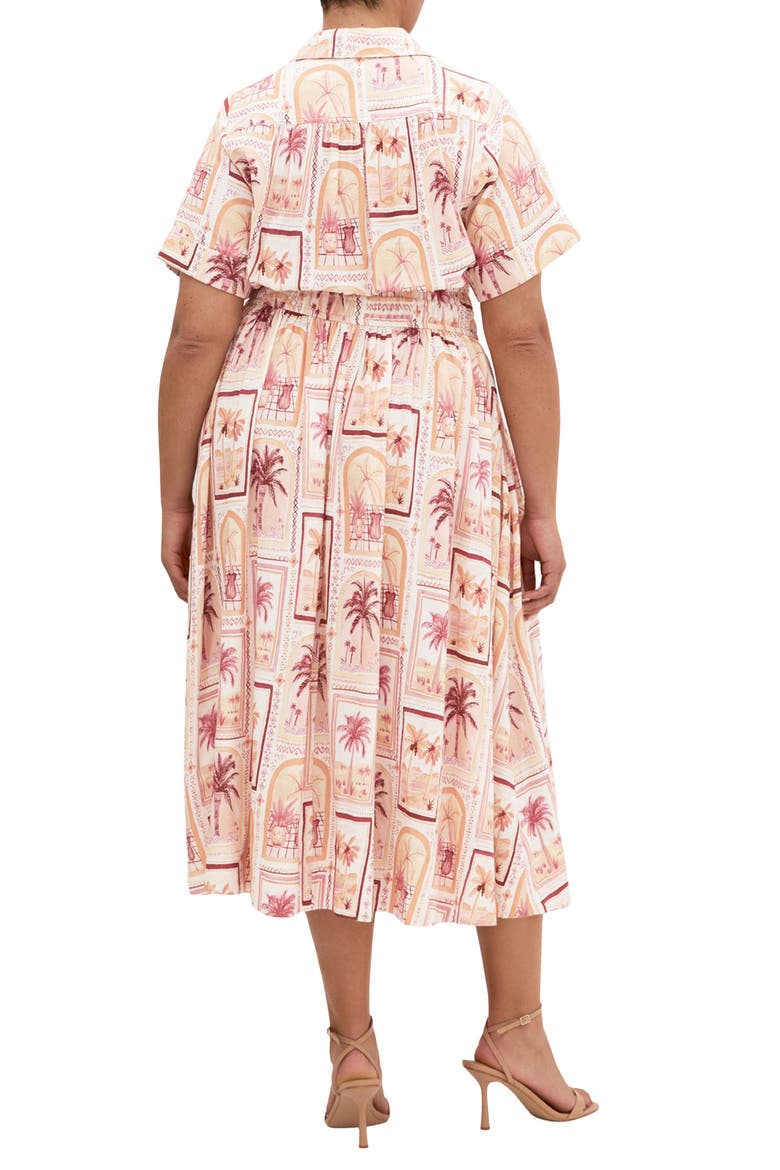 Lana Postcard Print Maxi Shirtdress