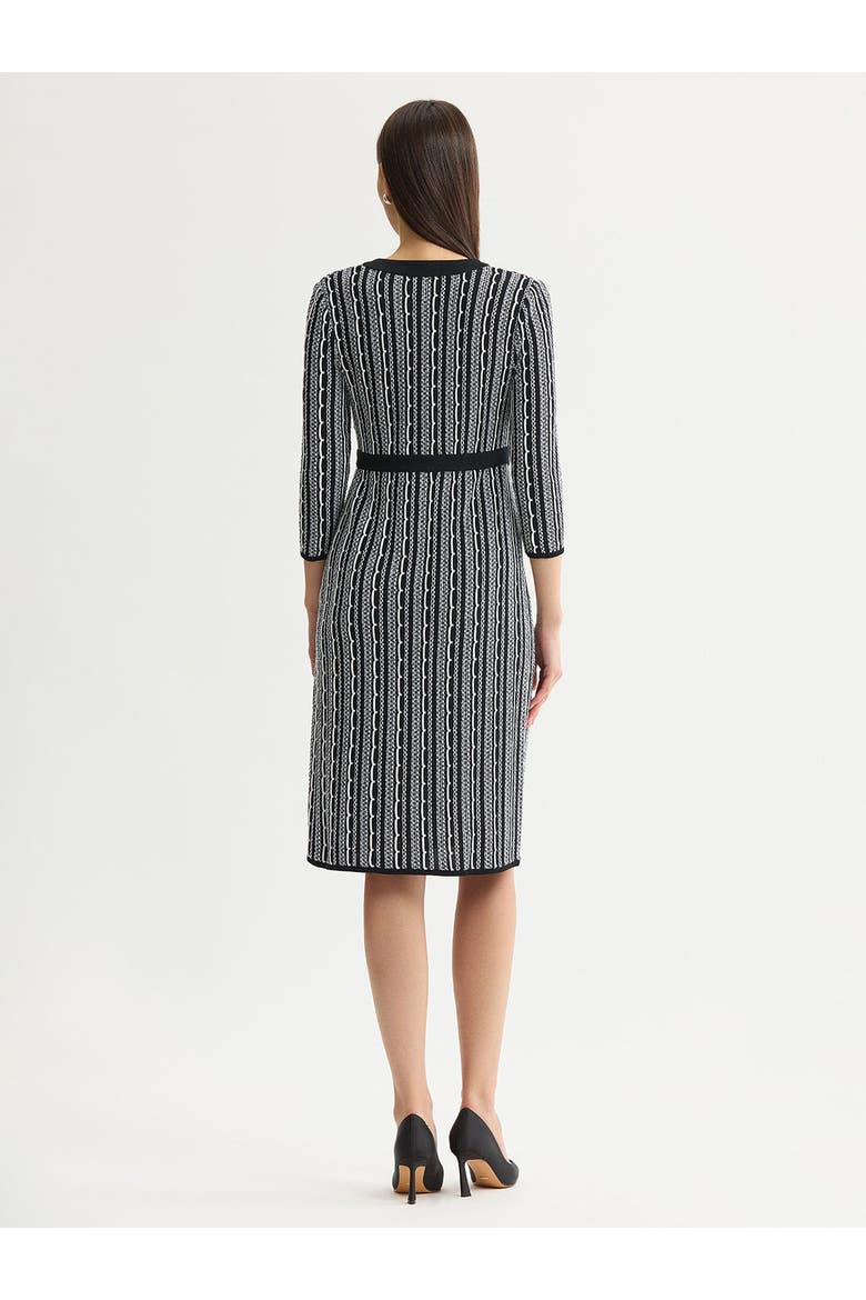Vertical Stitch Knit Sheath Dress