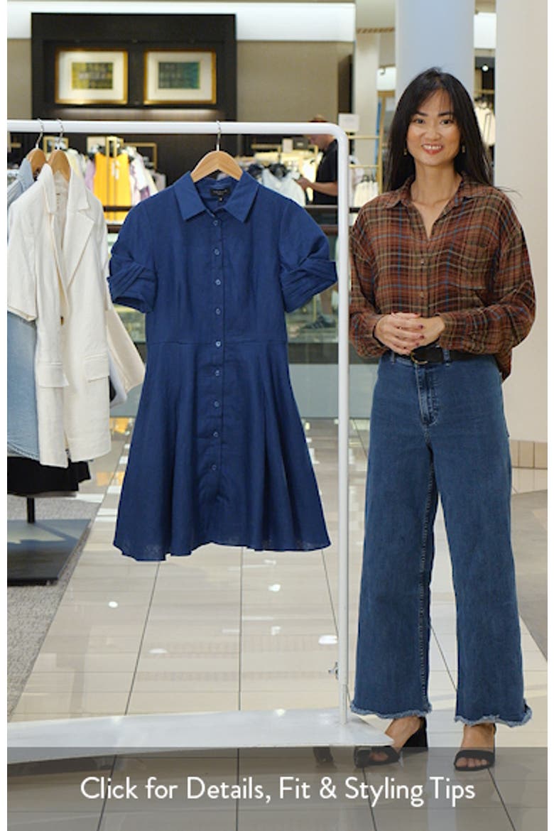 Stina Twisted Short Sleeve Linen Shirtdress