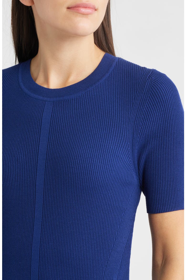 Fadridi Rib & Pleated Midi A-Line Dress