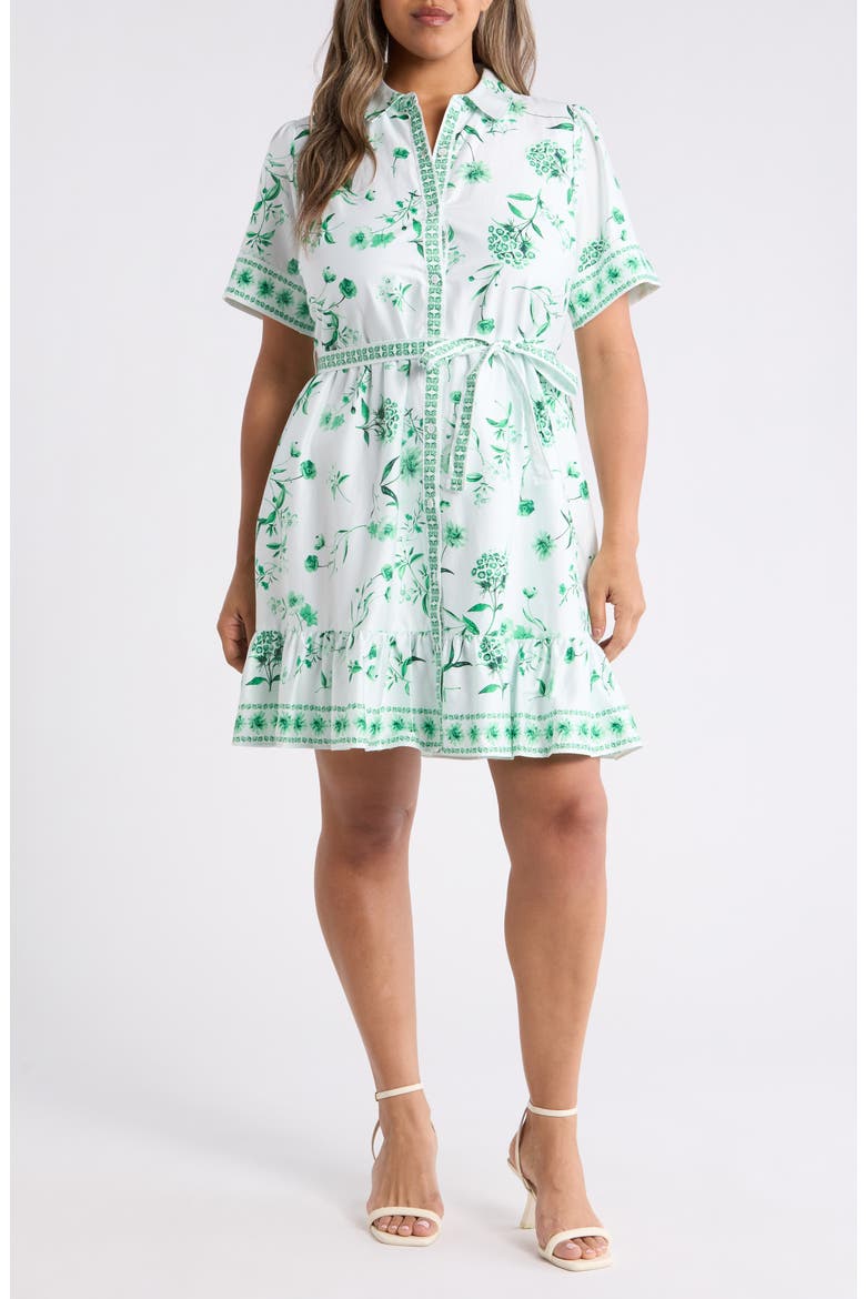 Floral Stretch Cotton Shirtdress