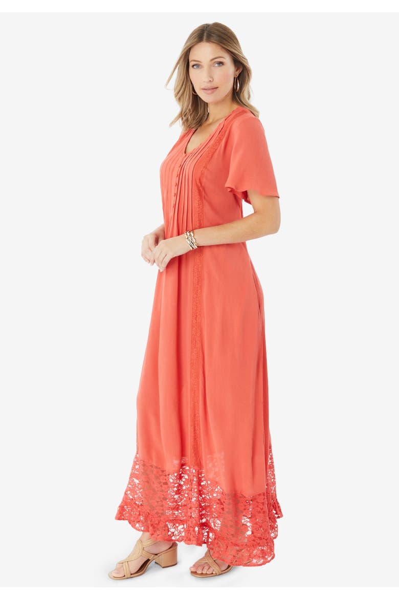 Hand Crinkled Lace Panelled Boho Dress