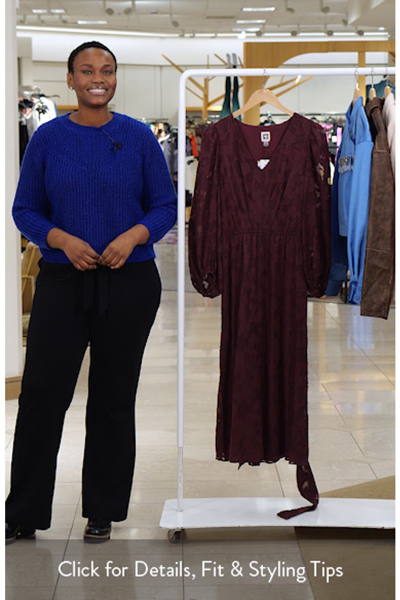 Floral Appliqué Long Sleeve Dress
