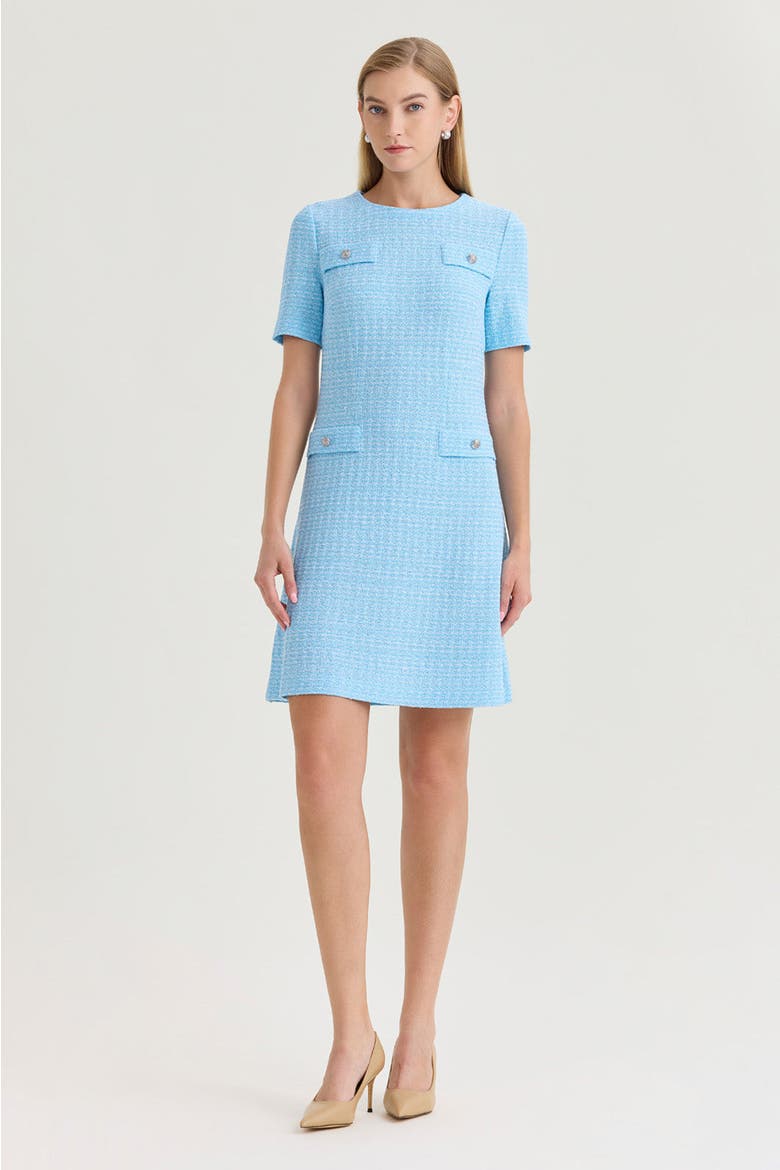 Family Savvy A-Line Tweed Texture Above-the-Knee Dress