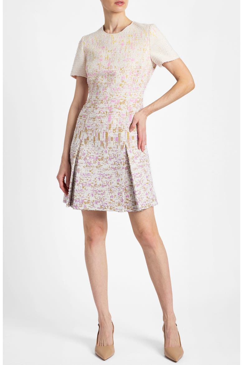 Indira Short Sleeve A-Line Dress in Ombré Jacquard