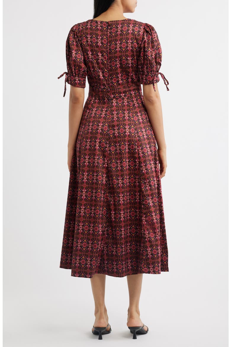 Balloon Sleeve Midi Dress