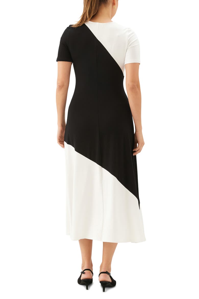 Colorblock Jersey Midi Dress