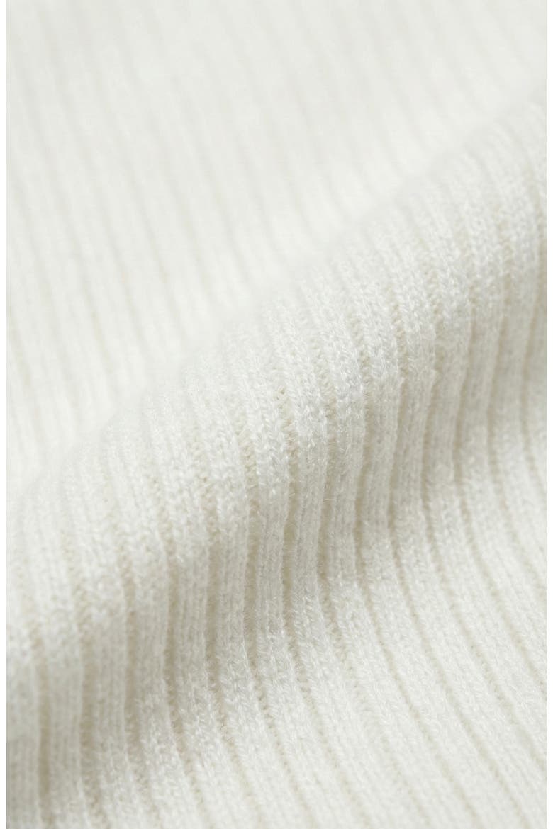 Ribbed Knit V-Neck Contrast Trim Midi Dress