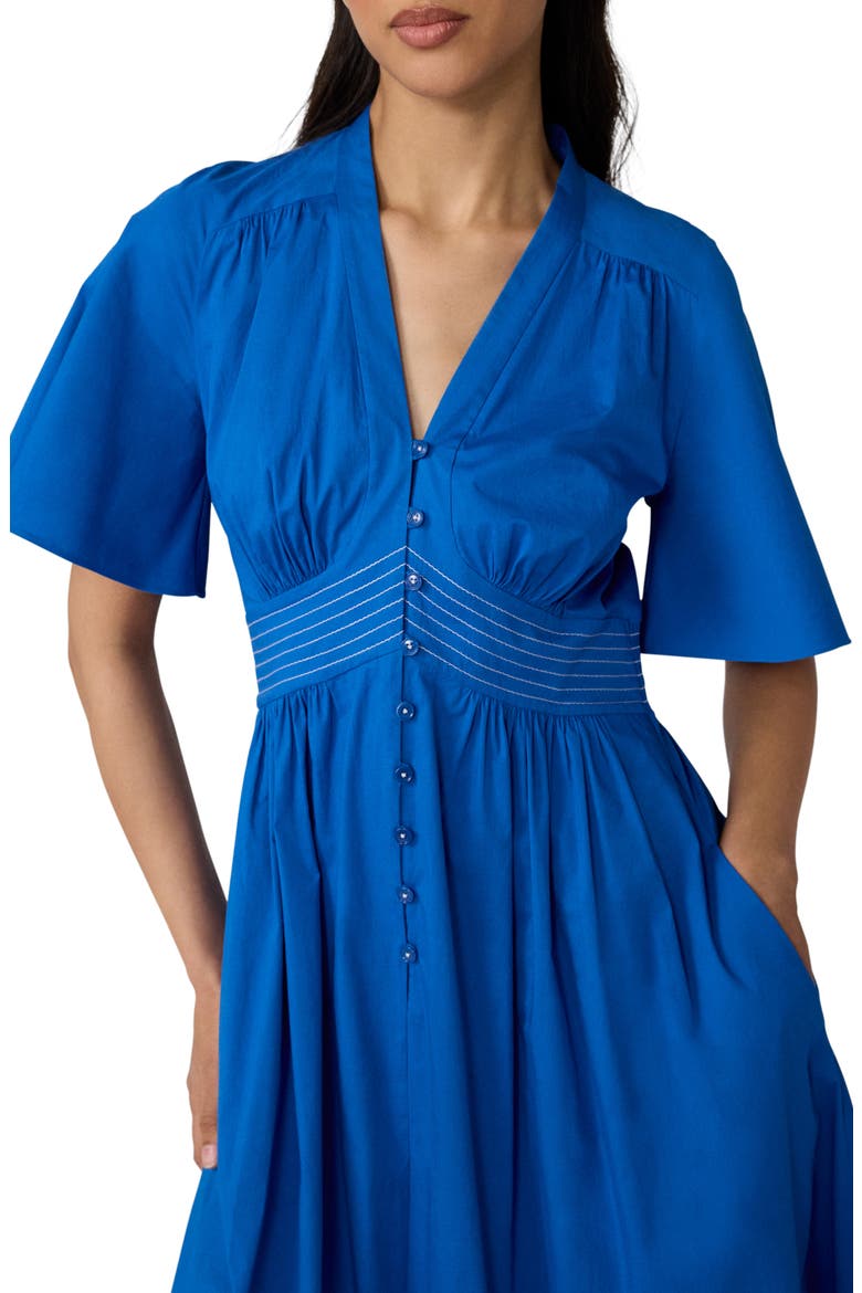 Dawn Stretch Cotton Poplin Midi Dress
