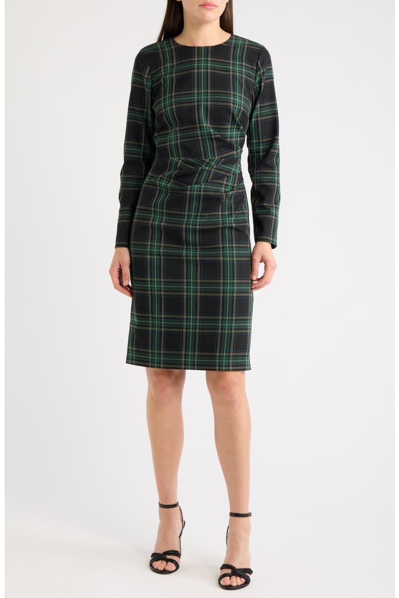 Side Drape Long Sleeve Dress