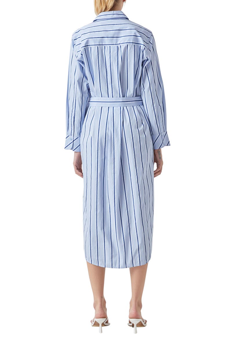 Stripe Long Sleeve Maxi Shirtdress