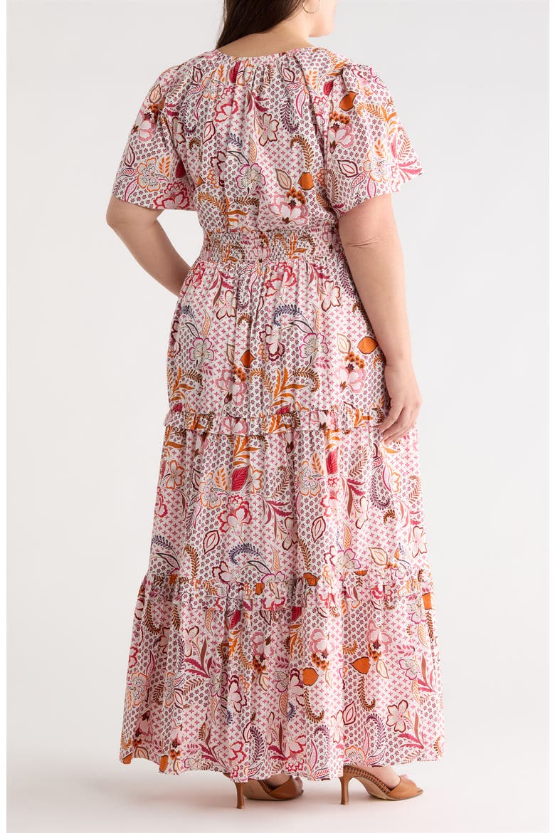 Hendry Floral Palmer Tiered Cotton Maxi Dress
