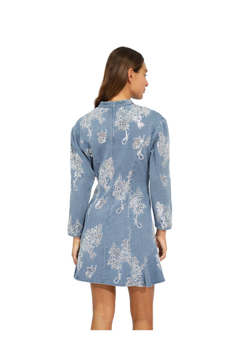 Heart You Denim Beaded Mini Dress