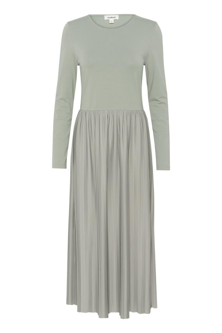 Simone Plisse Long Sleeve Maxi Dress