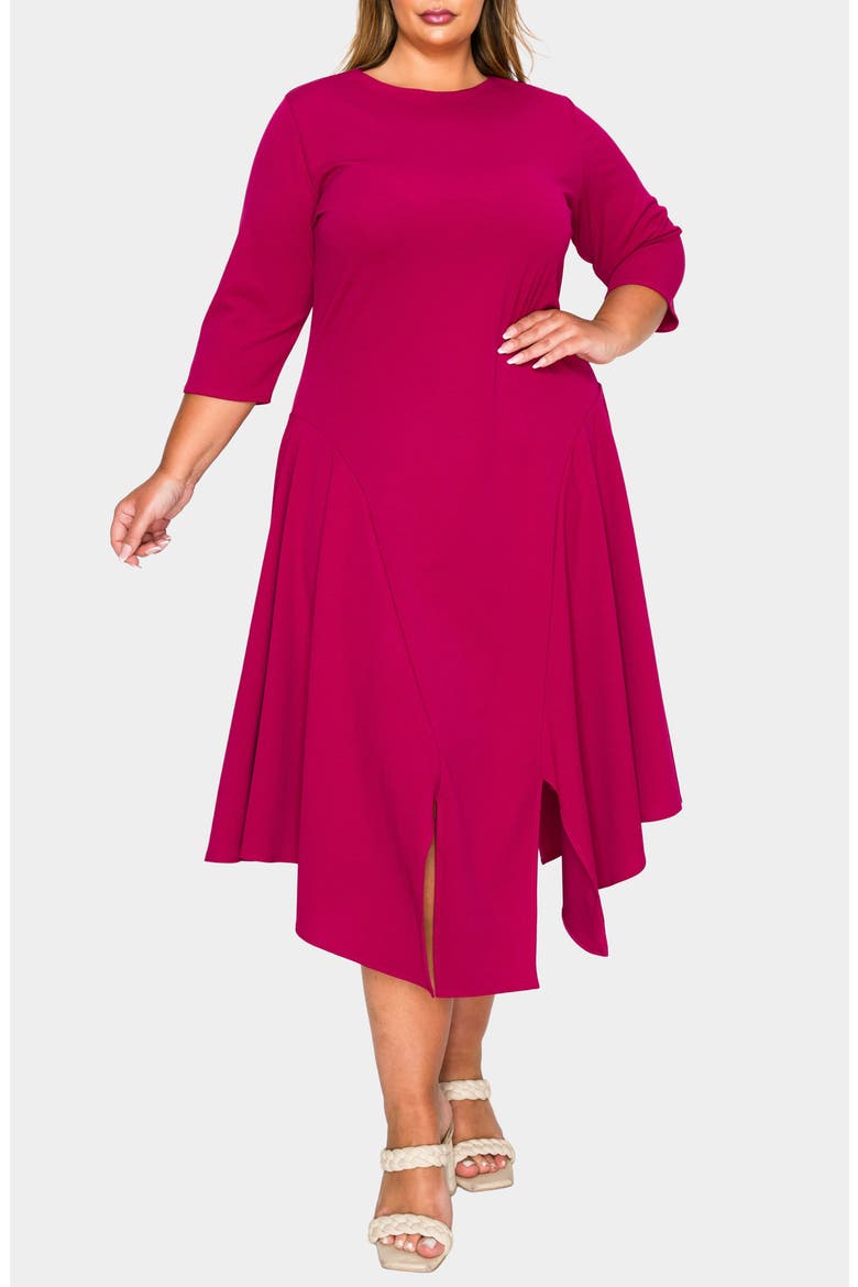 Vida Asymmetric Split Hem Crepe Maxi Dress