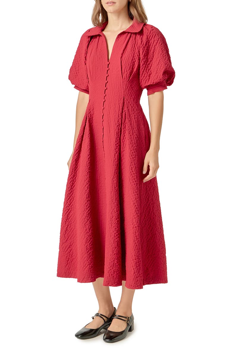 Button Front Maxi Dress