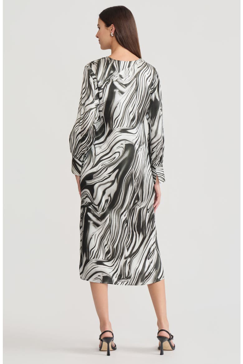 Marble Print Silk Maxi Dress