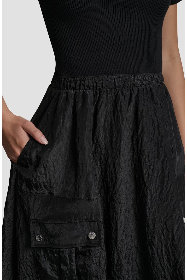 Mixed Media Cargo Pocket Midi Dress