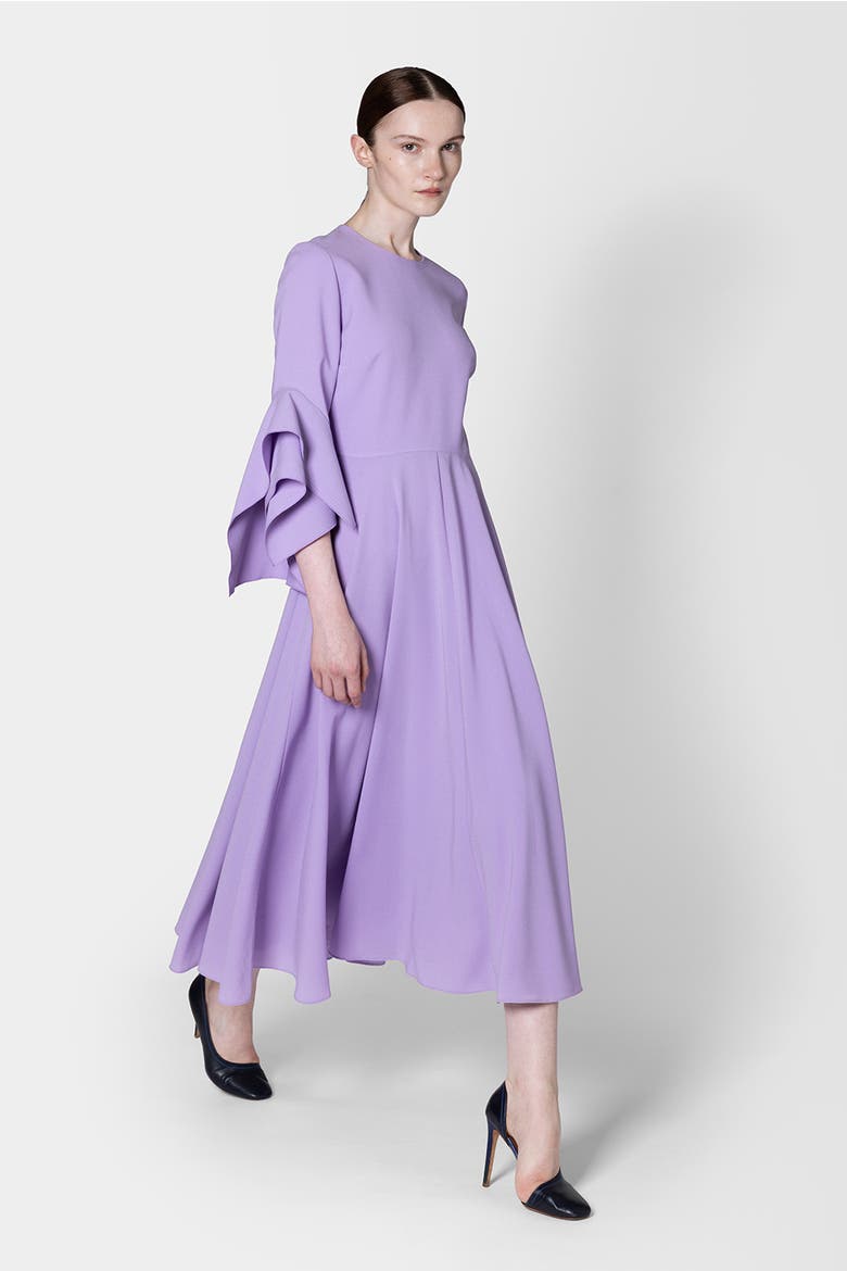 Ayres Crepe Sleeved Midi Dress