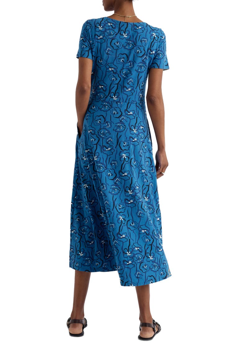 Veronica Floral Stretch Organic Cotton Midi Dress