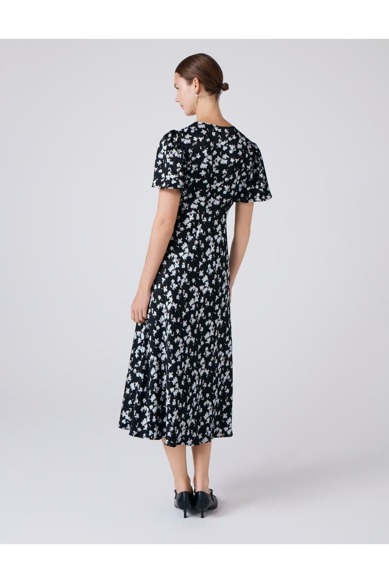 Elizabeth Floral Satin Midi Tea Dress
