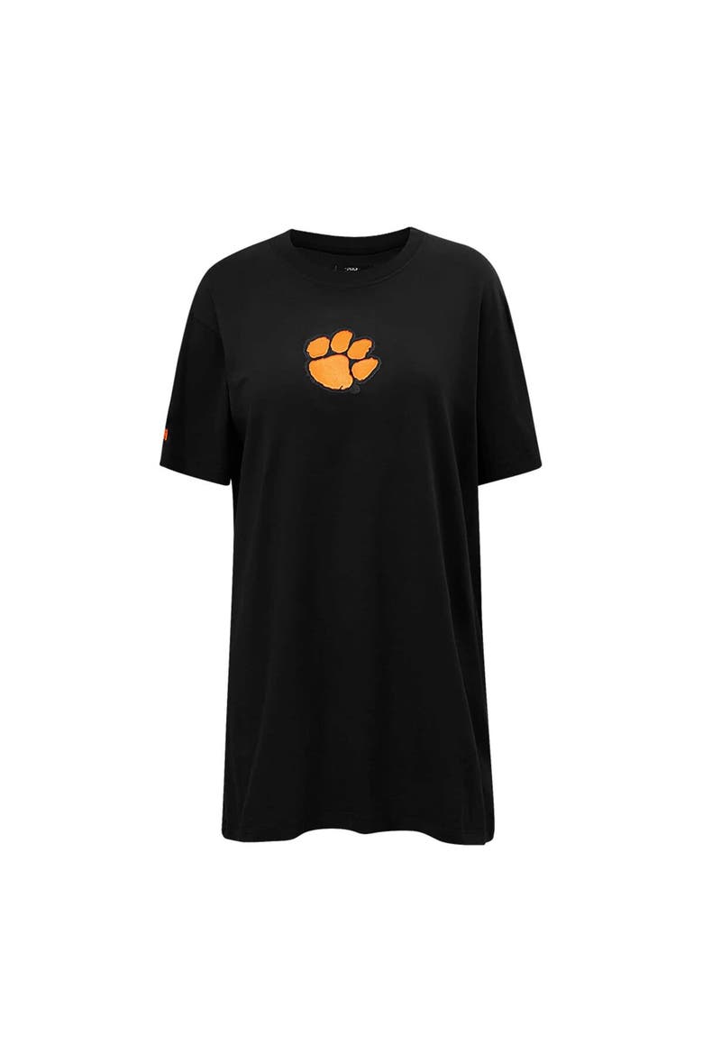 Women's Pro Standard Black Clemson Tigers Tonal Neutral Mini T-Shirt Dress