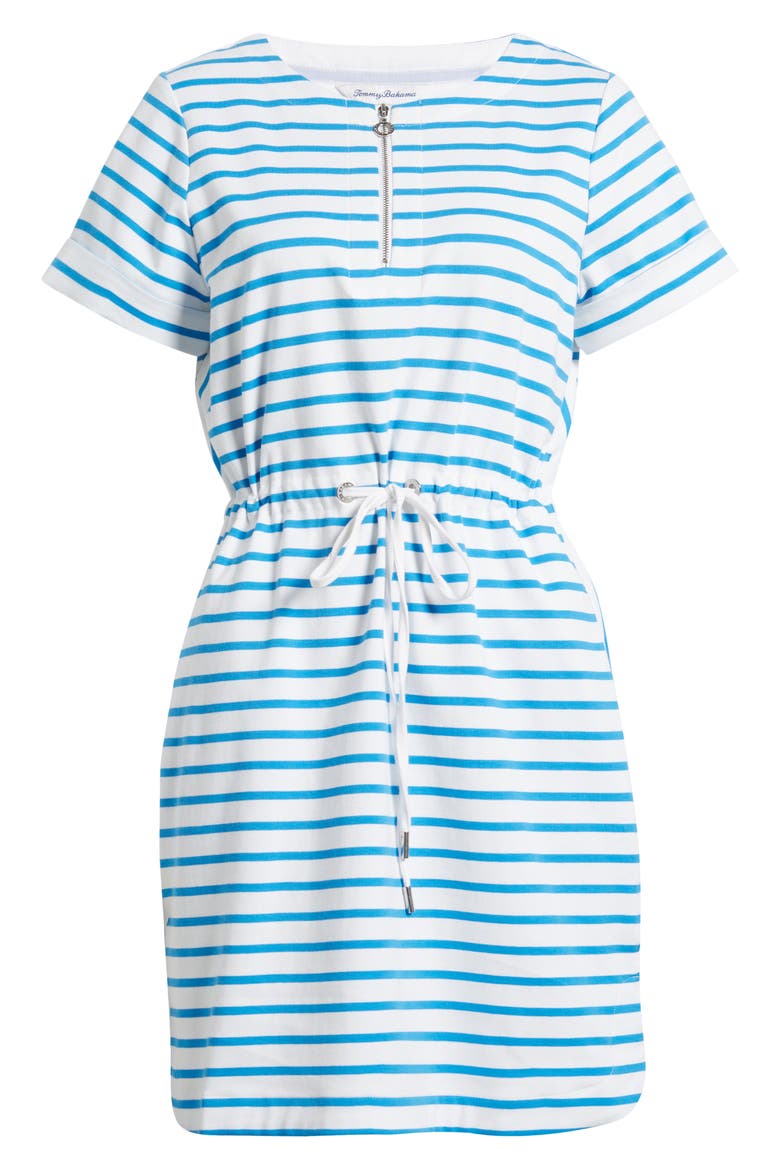 Jovanna Stripe Half Zip Dress