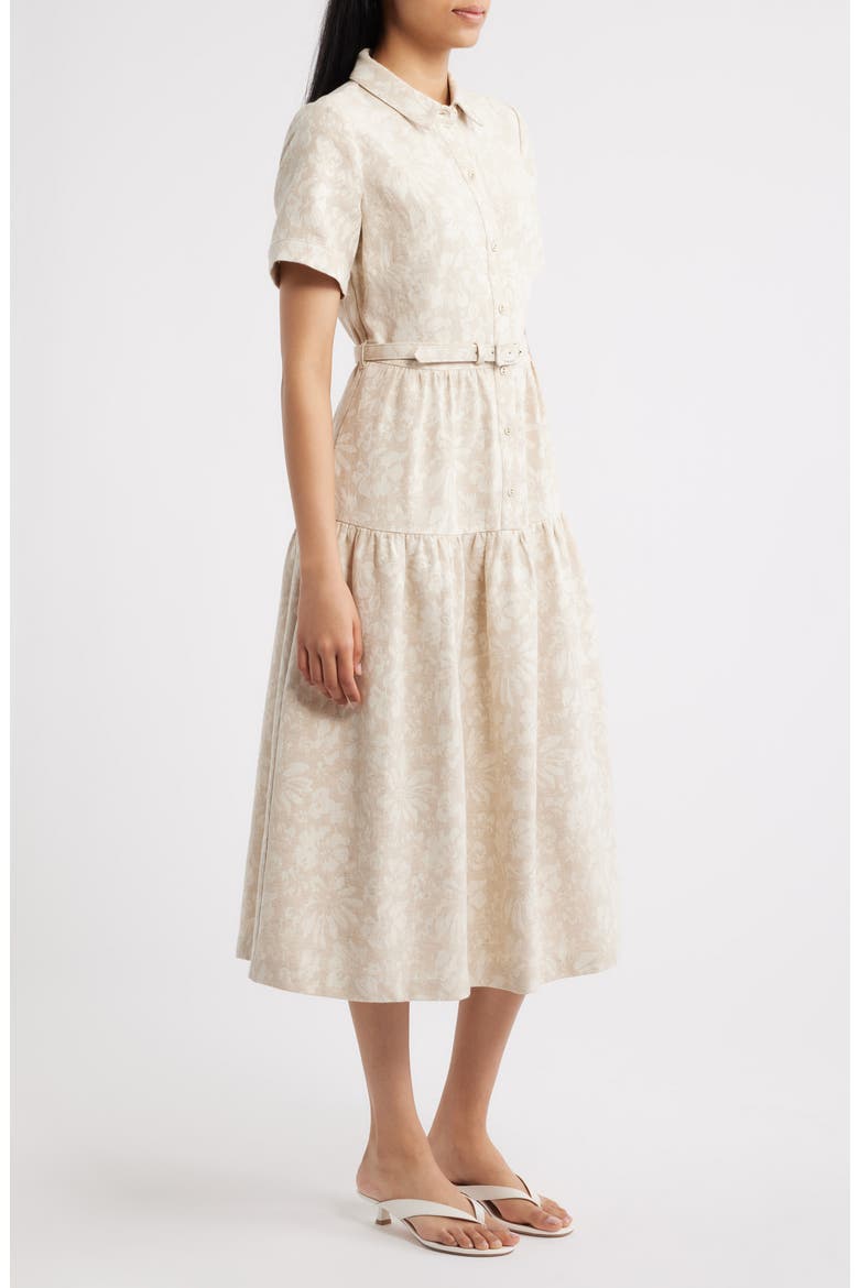 Floral Print Cotton Blend Shirtdress