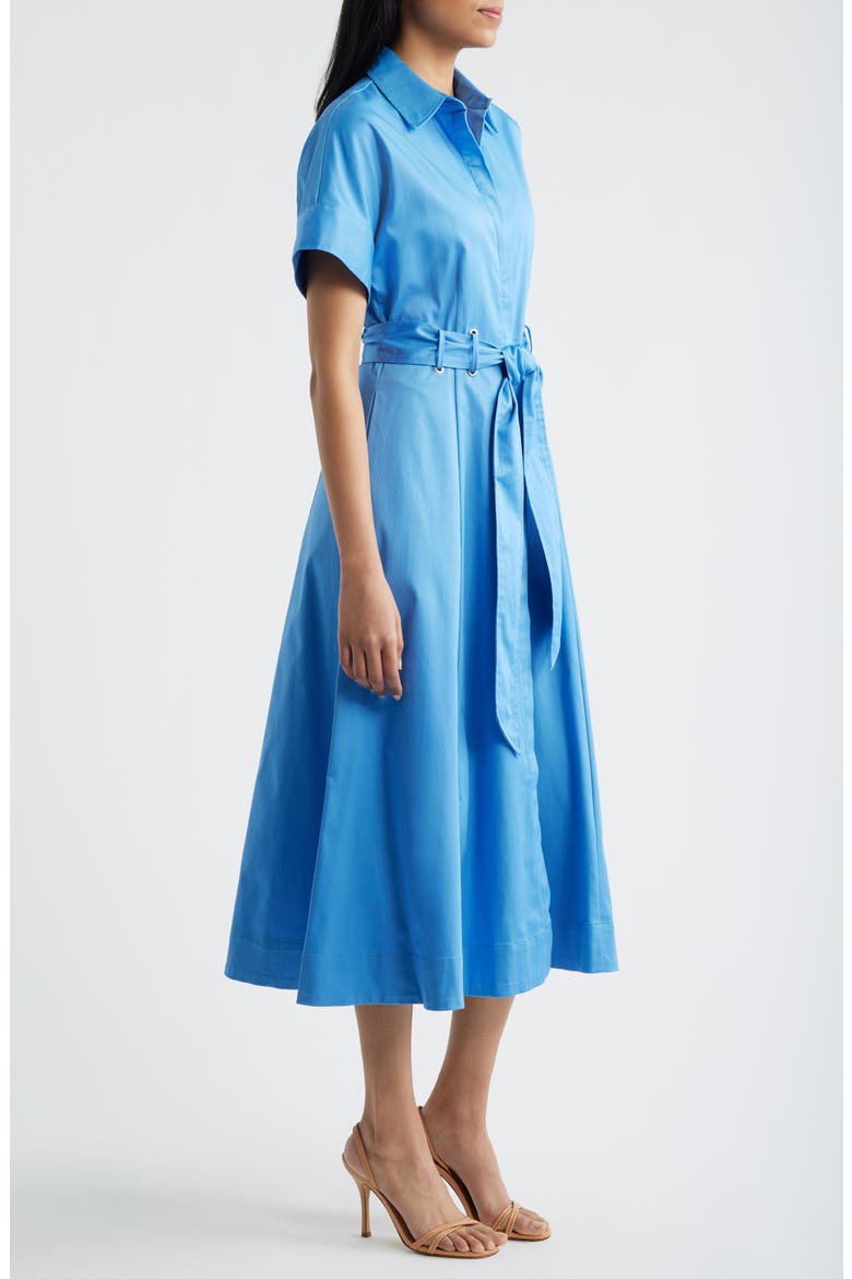 Grommet Belt Loop Midi Shirtdress