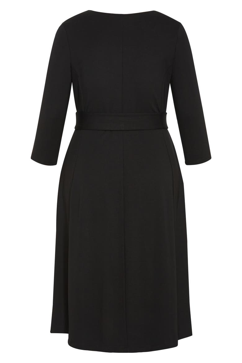 Rayna Tie Waist Stretch Ponte Midi Dress