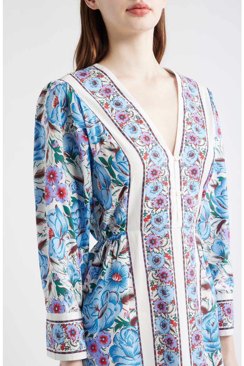 Blanche Print Long Sleeve Organic Cotton Midi Dress