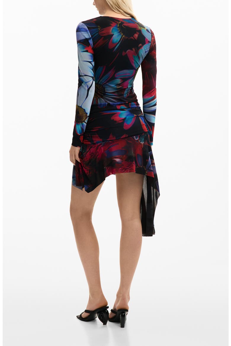 Floral Print Long Sleeve Minidress