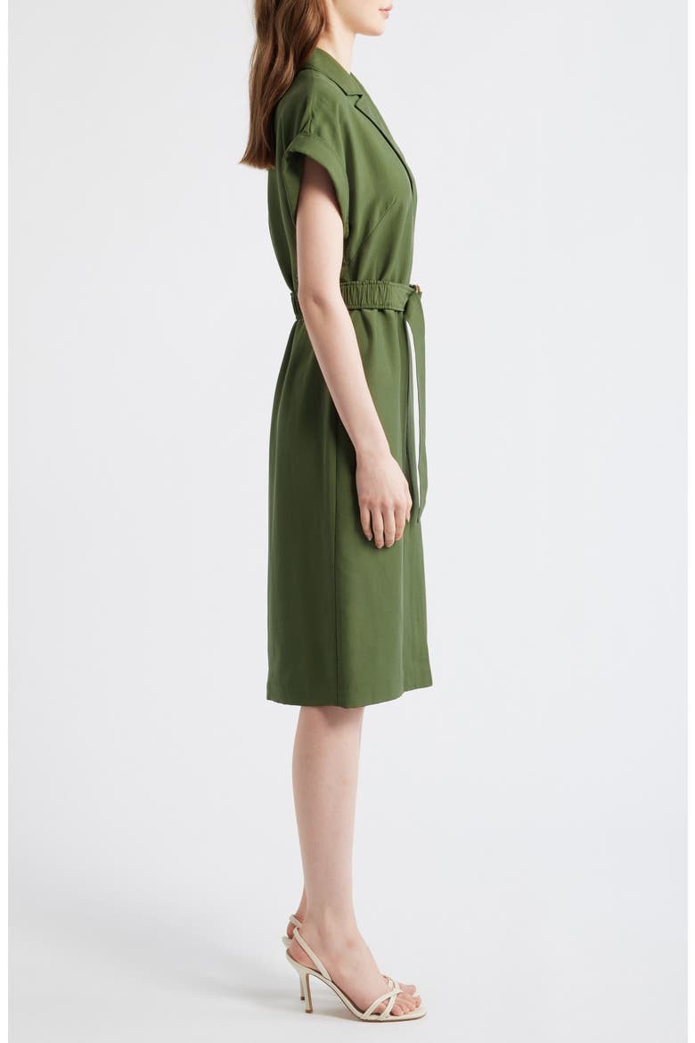 Belted Woven Midi Shirtdress