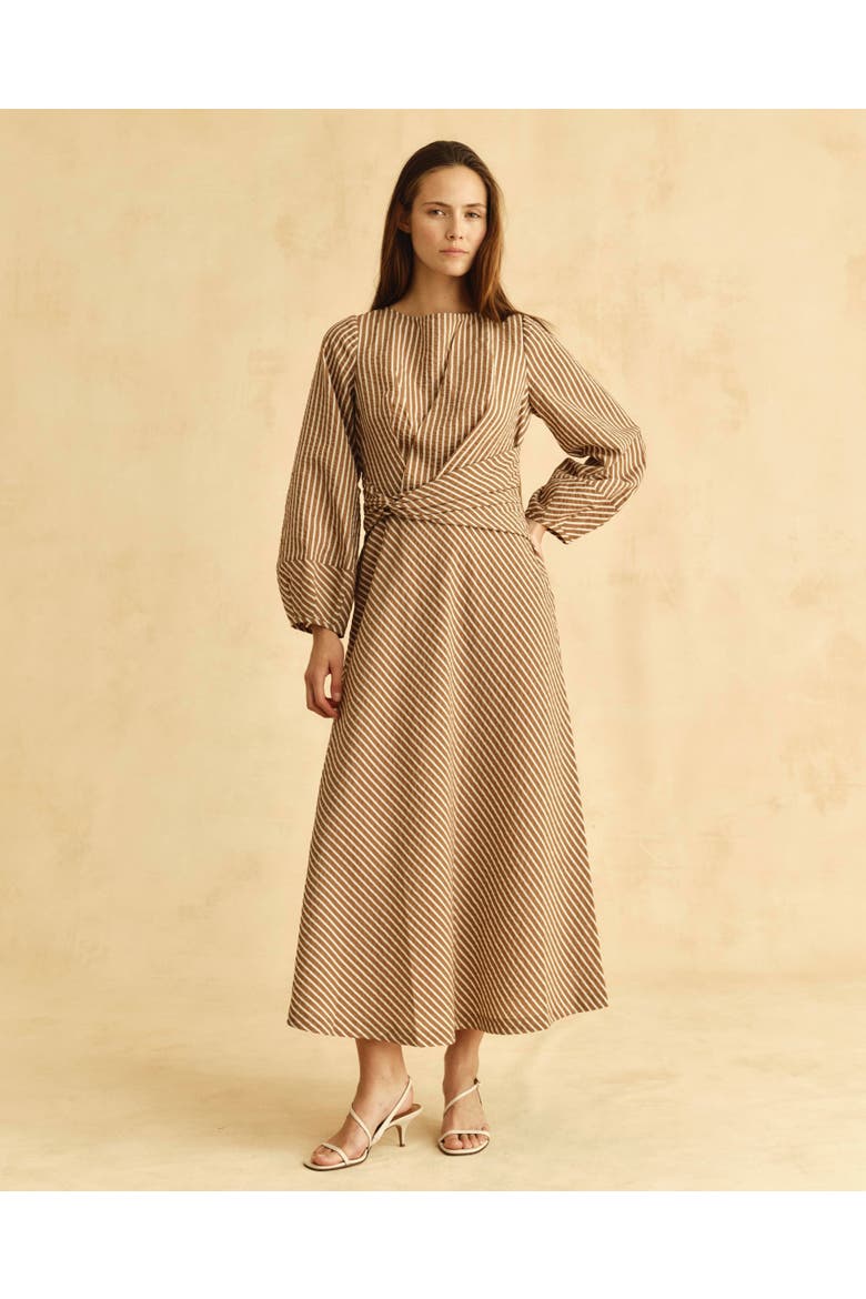 Sadie Striped Seersucker Midi Dress