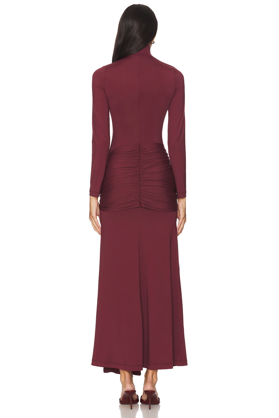Alix Maxi Tie Front Dress in Deep Plum